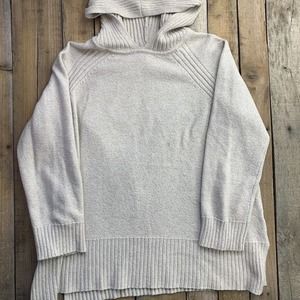Cozy Hooded Knit Sweater - Cream